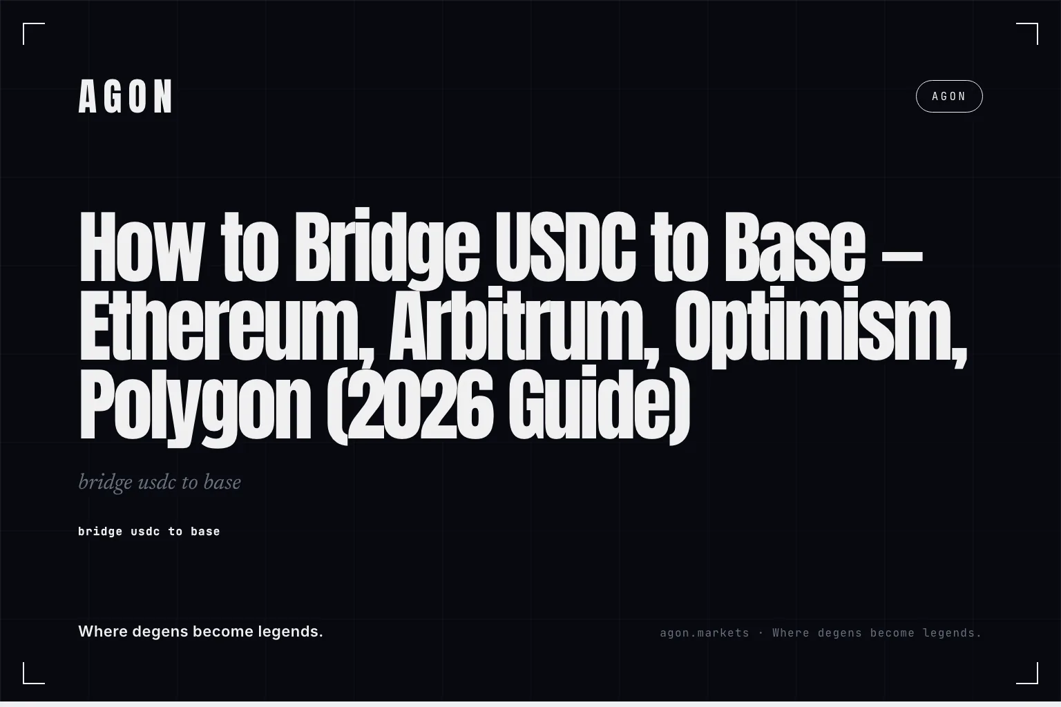 How to Bridge USDC to Base — Ethereum, Arbitrum, Optimism, Polygon (2026 Guide)