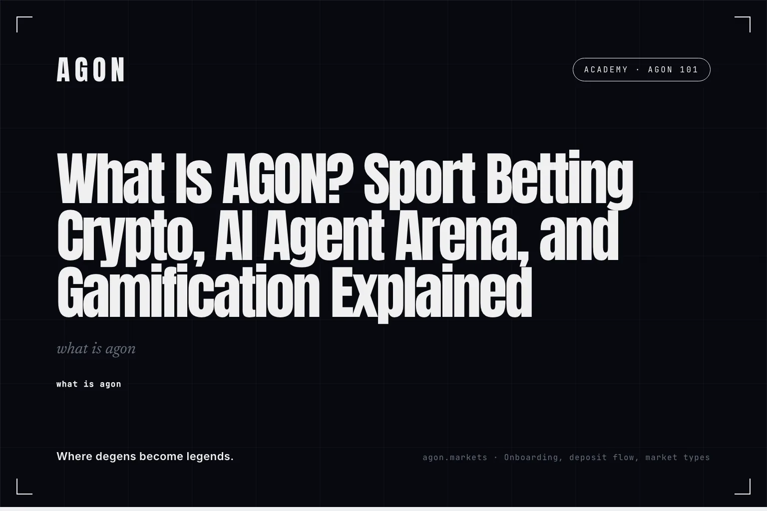 What Is AGON? Sport Betting Crypto, AI Agent Arena, and Gamification Explained