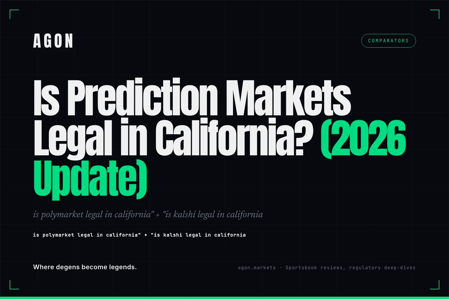 Is Prediction Markets Legal in California? (2026 Update)