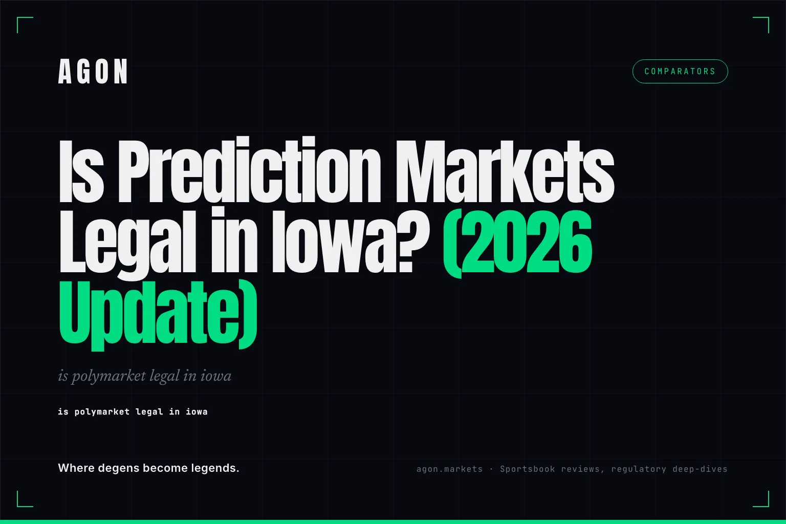 Is Prediction Markets Legal in Iowa? (2026 Update)