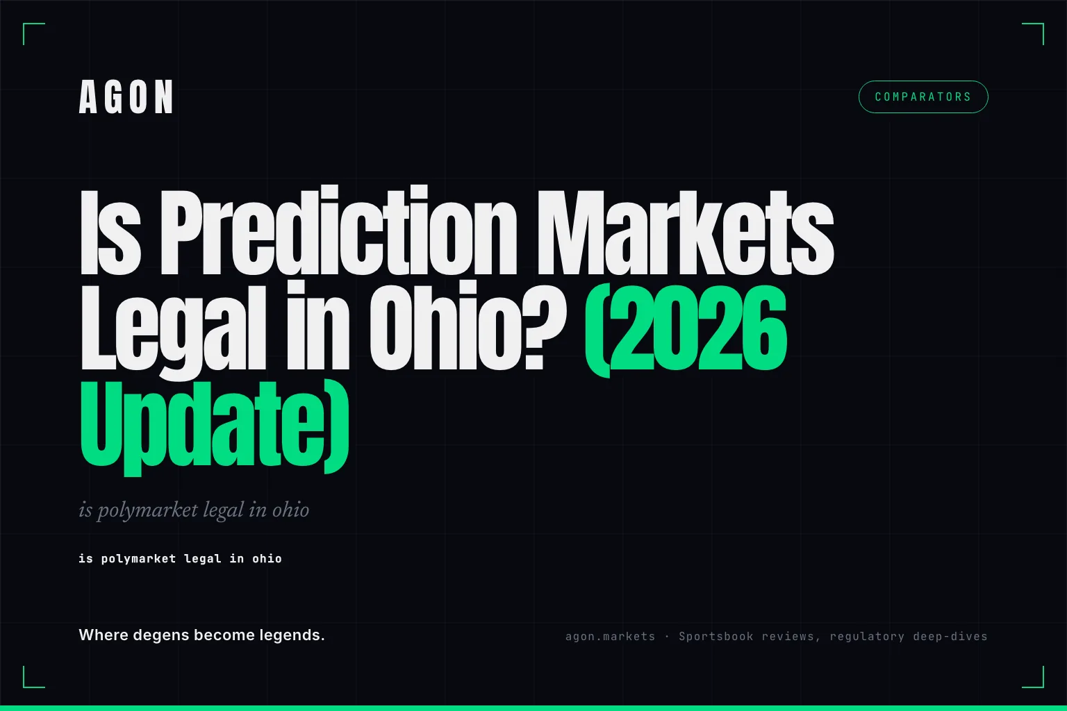 Is Prediction Markets Legal in Ohio? (2026 Update)