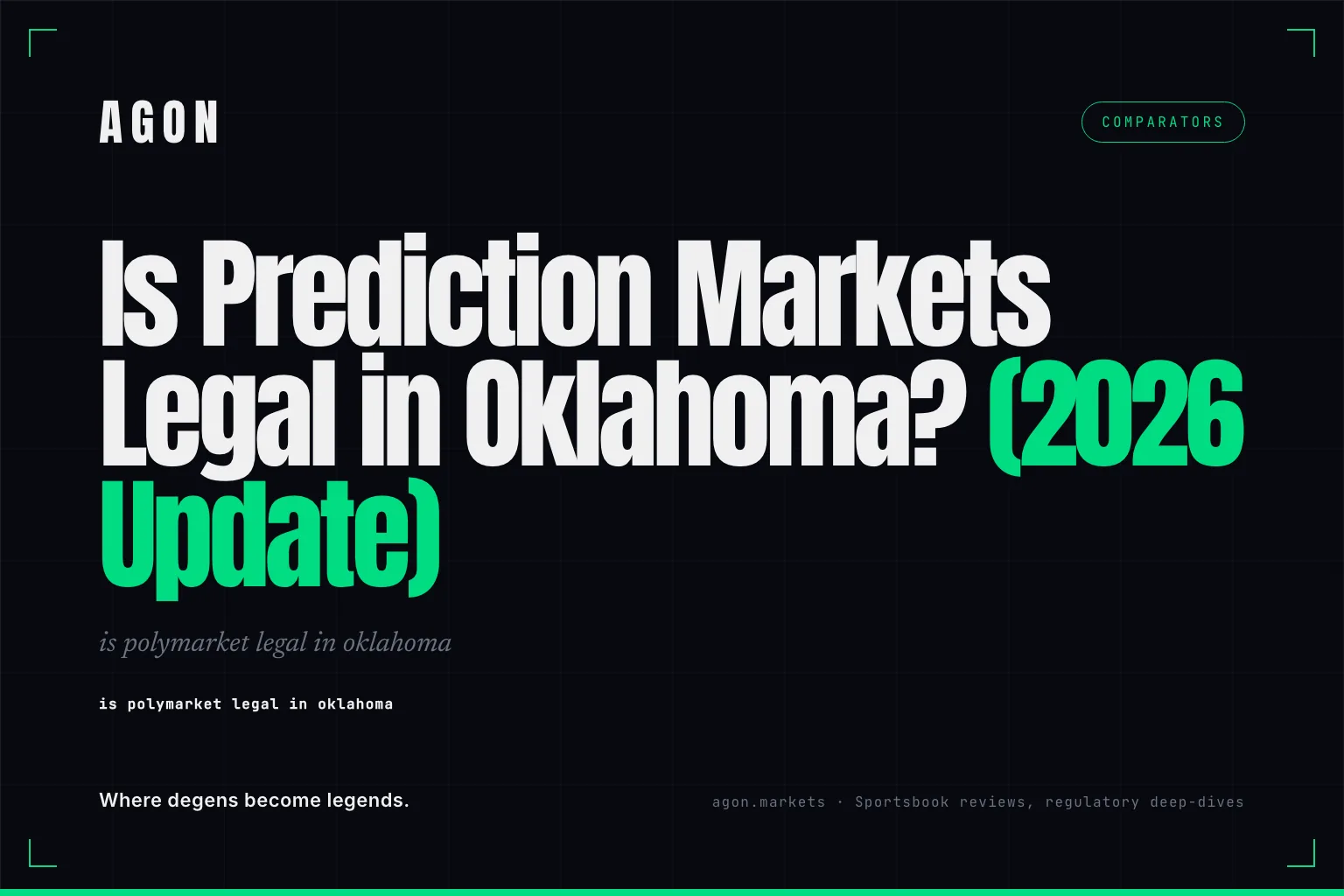 Is Prediction Markets Legal in Oklahoma? (2026 Update)