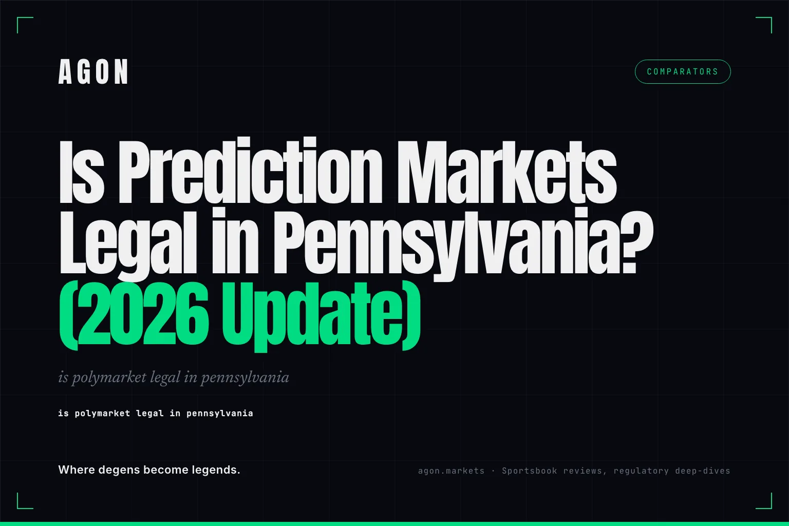 Is Prediction Markets Legal in Pennsylvania? (2026 Update)