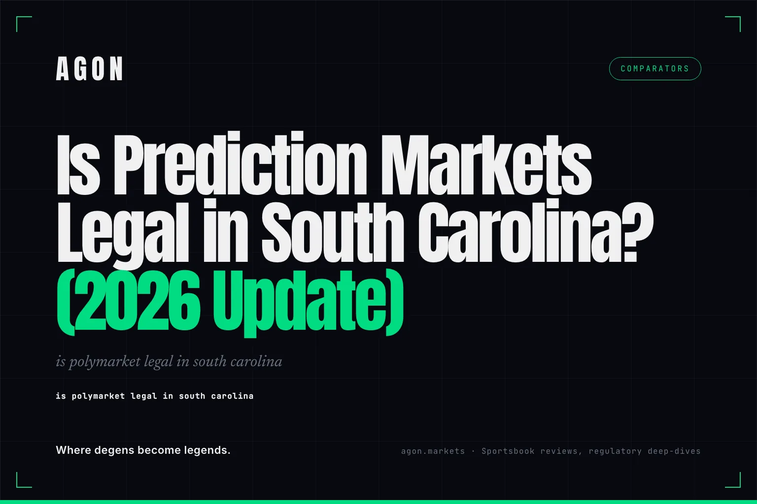 Is Prediction Markets Legal in South Carolina? (2026 Update)