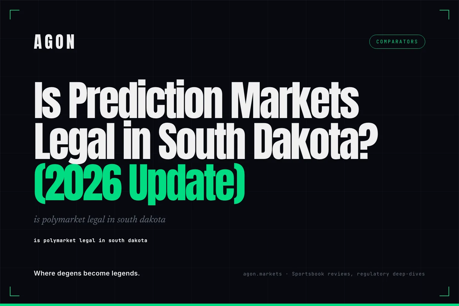 Is Prediction Markets Legal in South Dakota? (2026 Update)