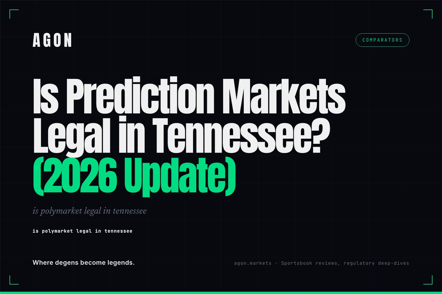 Is Prediction Markets Legal in Tennessee? (2026 Update)
