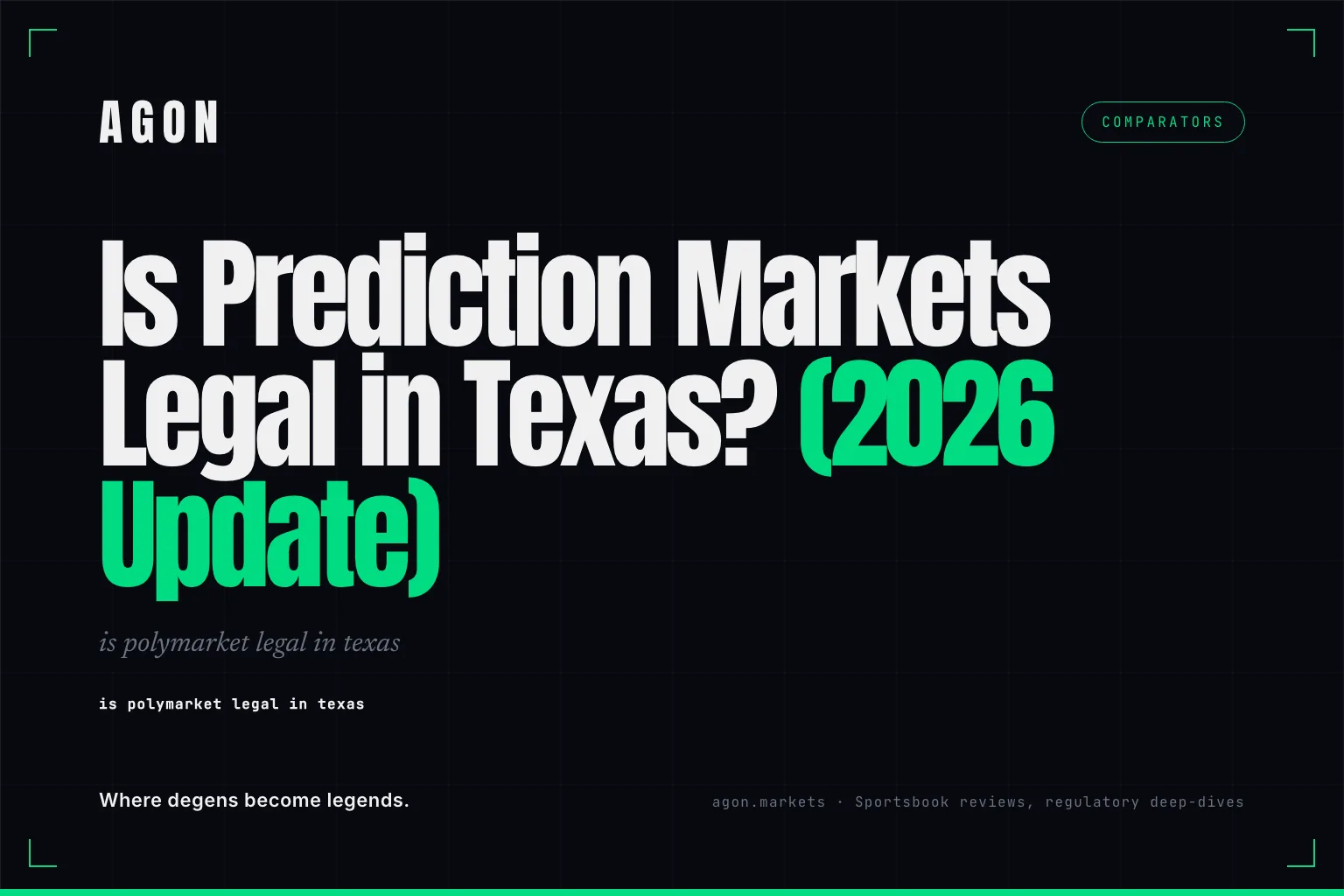 Is Prediction Markets Legal in Texas? (2026 Update)