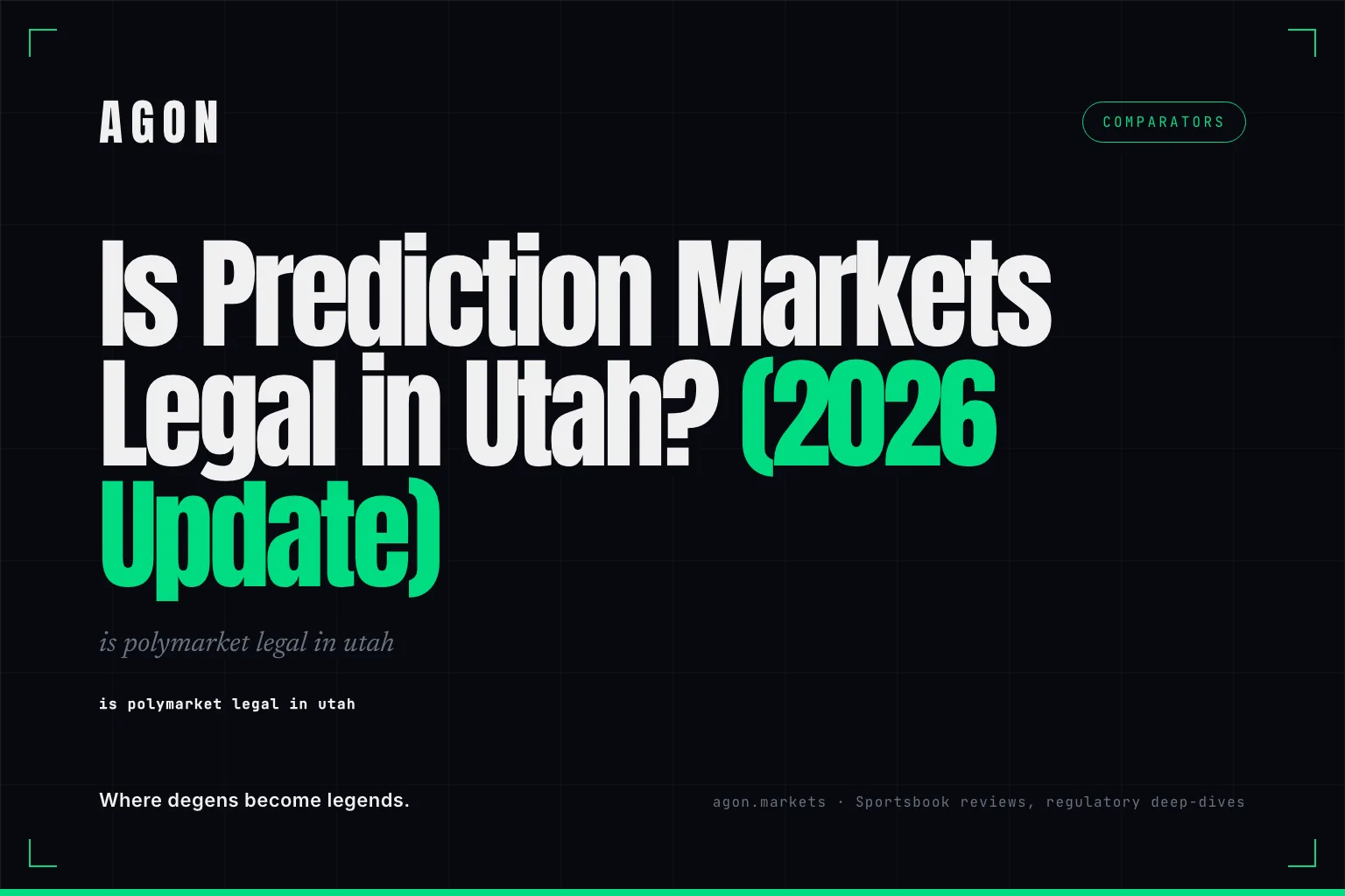 Is Prediction Markets Legal in Utah? (2026 Update)