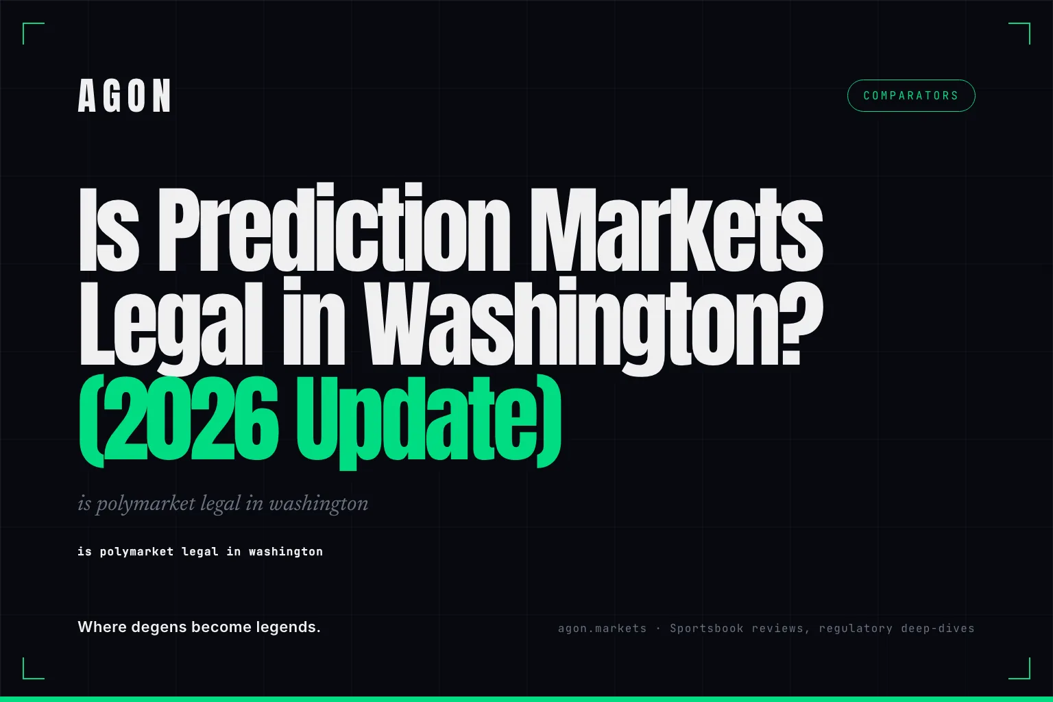 Is Prediction Markets Legal in Washington? (2026 Update)