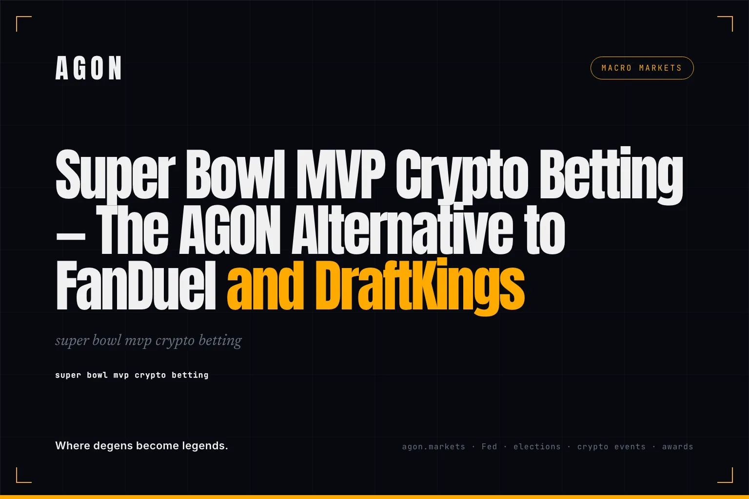 Super Bowl MVP Crypto Betting — The AGON Alternative to FanDuel and DraftKings