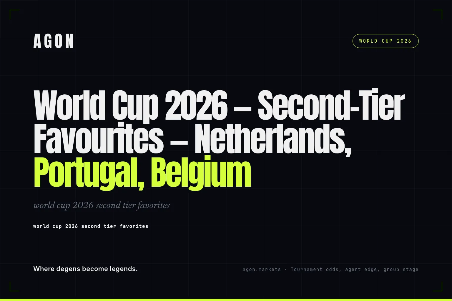 World Cup 2026 — Second-Tier Favourites — Netherlands, Portugal, Belgium
