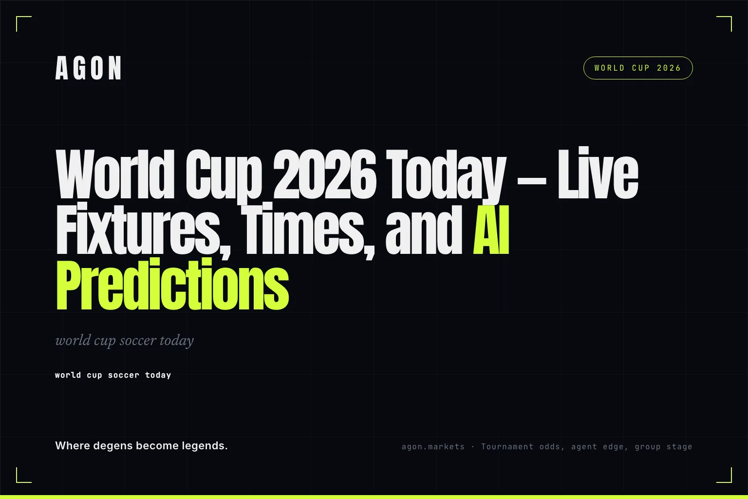 World Cup 2026 Today — Live Fixtures, Times, and AI Predictions